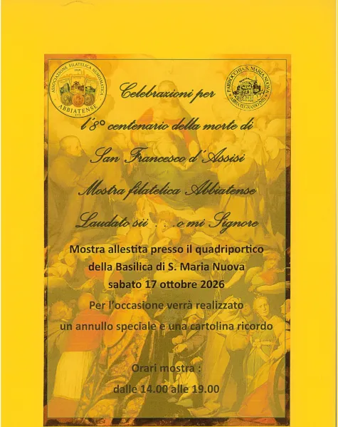 Celebrazioni per l'ottavo centenario della morte di San Francesco d'Assisi