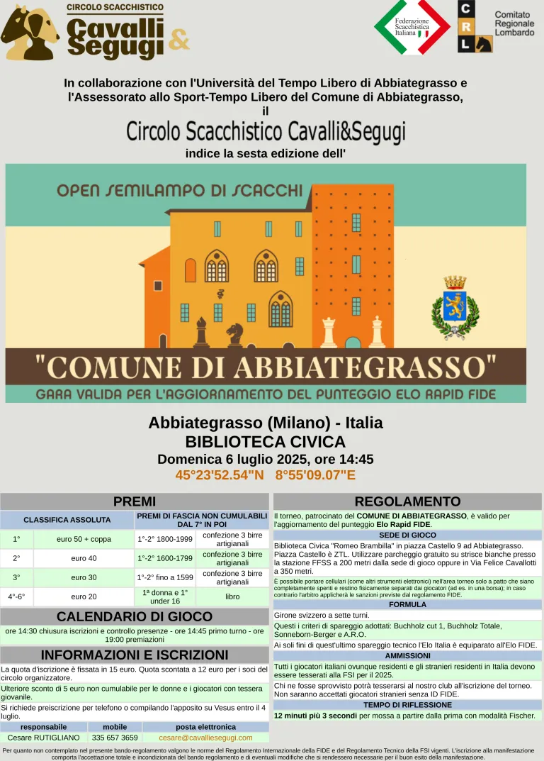 OPEN SEMILAMPO DI SCACCHI – foto 2
