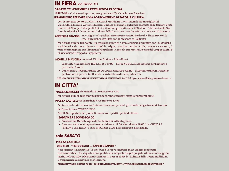 ABBIATEGUSTO: ECCELLENZE E SAPORI DA GUSTARE