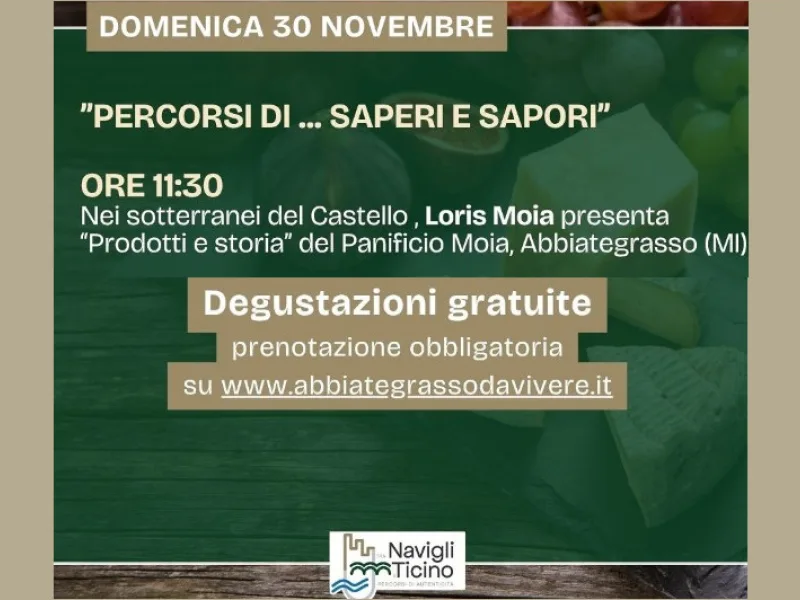"PERCORSI DI... SAPERI E SAPORI" 30/11 ORE 11.30